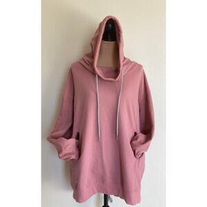 Easel Hoodie Sweatshirt M Dusty Pink Women 100% Cotton Pockets Baggy Fit Comfy
